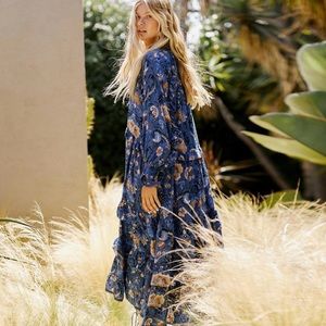 Spell 🦄 Blue Aurora Boho Maxi Dress Size XSmall